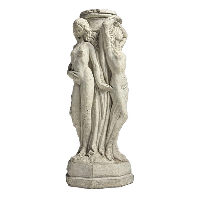 Concrete Column the Three Graces Garden Statue For Sale