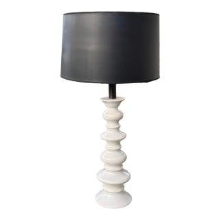 Mid Century Ceramic Spool Lamp For Sale