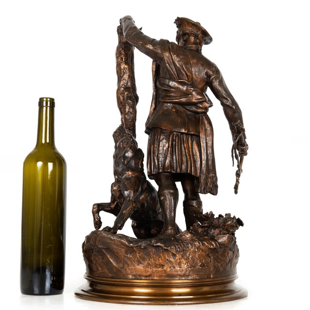 French Antique Bronze Sculpture “Scottish Hunter”, Pierre Jules Mene Ca. 1900 For Sale - Image 6 of 18