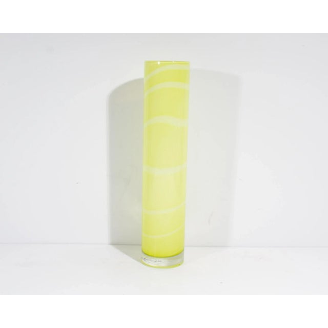 Contemporary Anna Ehrner Kosta Boda “Samoa” Yellow Glass Vase For Sale - Image 3 of 6