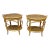 A Pair of Vintage Mid 20th Century Coastal Oval Bamboo Rattan Side Tables For Sale