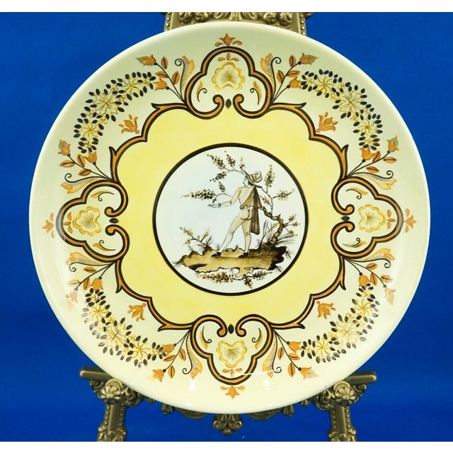 Large 20th Century Art Deco Ceramic Plate from CIA MANNA Turin, Italy, 1930s For Sale - Image 3 of 17