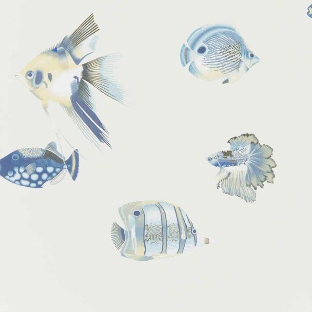 Harlequin Kamanu Wallpaper in Indigo/Pebble - a Sample For Sale