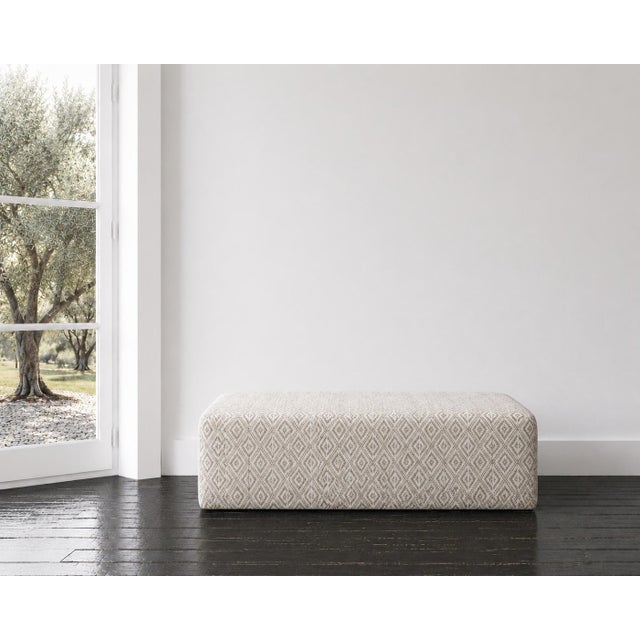 2020s Fragments Identity Woven Diamond Cocktail Ottoman For Sale - Image 5 of 8