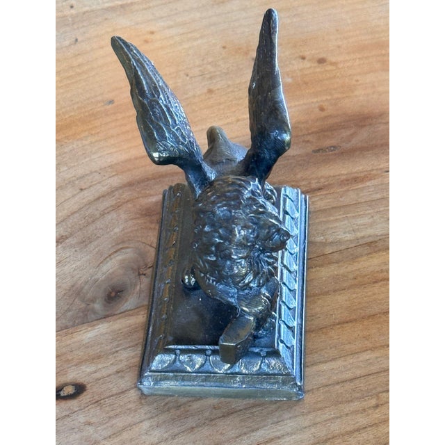 19th Century English Patinated White Metal Herald Lion With Wings For Sale - Image 4 of 6