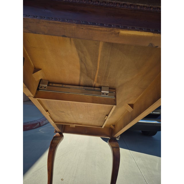 Late 20th Century Georgian-Style Carved Wood Writing Desk For Sale - Image 14 of 17