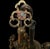 1920s Arts and Crafts, Art Deco Polychrome, Iron and Wood 3 Light Chandelier For Sale In Sacramento - Image 6 of 9