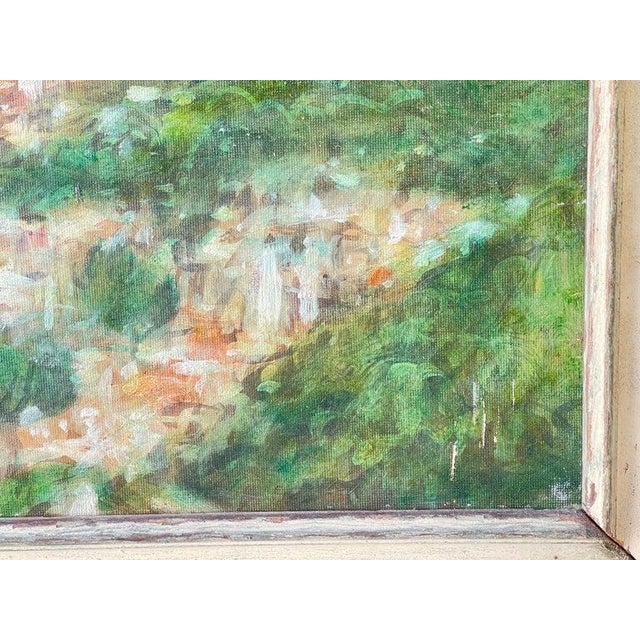 Wood Painting of a Village in the Mountains For Sale - Image 7 of 12