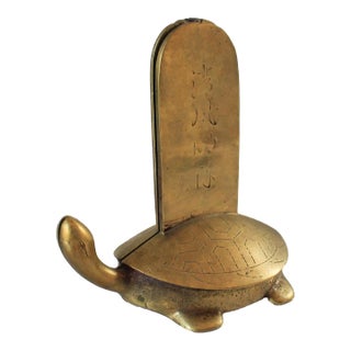 Vintage Brass Turtle Bookends - a Pair For Sale