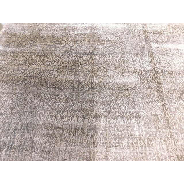 Gray Handmade Bamboo Silk Rug. 8'1"x 10' For Sale - Image 8 of 18