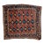 Vintage Persian Kurdish Saddlebag Bagface Tribal Rug, Hand-Knotted Wool, Geometric Pattern, Burgundy & Navy, 2x2 For Sale