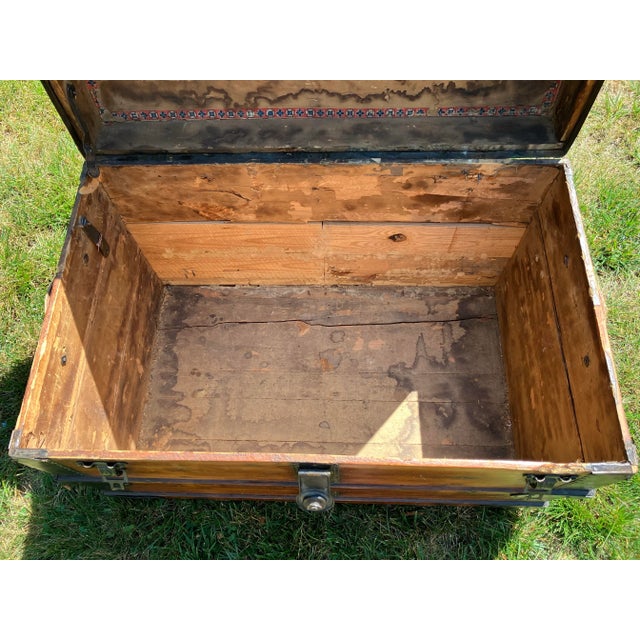 American Late 19th Century Antique American Trunk For Sale - Image 3 of 9