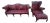 Vintage Carolina Leather House Oxblood Tufted Chesterfield Sofa, Wingback Chair & Ottoman - 3 Piece Set For Sale