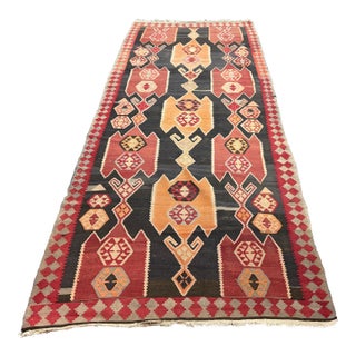 4ft 8in × 13ft 4in Simonian Turkish Kilim Area Rug For Sale