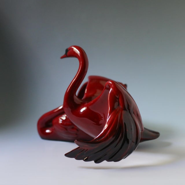 Vintage Royal Doulton “Nestling Down” Flambé Swan Sculpture Hn3538 For Sale - Image 16 of 17