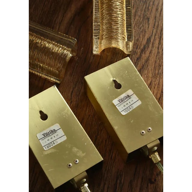 Modern Aladdin in Brass and Glass Danish Vitrika Wall Sconces, 1970s, Set of 2 For Sale - Image 9 of 10