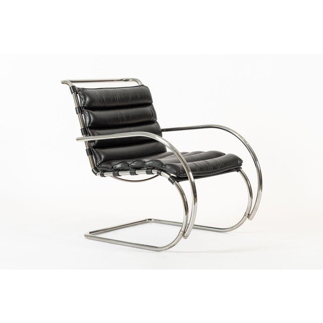 Mid Century Mr Black Leather Arm Chairs by Mies Van Der Rohe for Knoll For Sale - Image 13 of 15