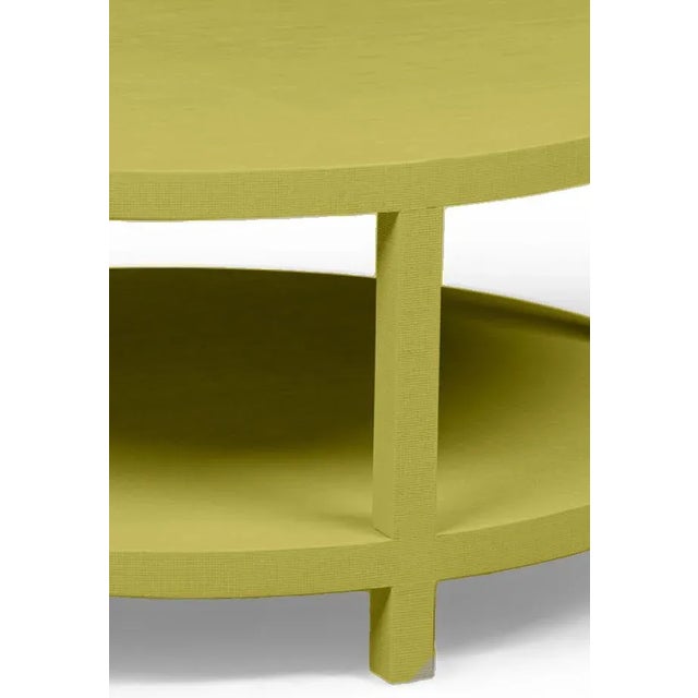 Raffia Wrapped Olive Tree Round Two-Layer Coffee Table For Sale - Image 4 of 5