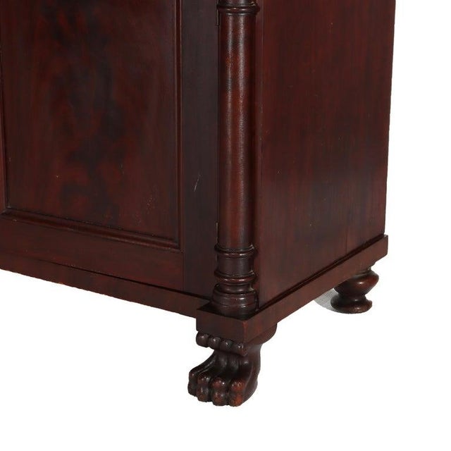 Antique American Empire Classical Flame Mahogany Butler’s Desk Unsigned C1840 Measures - 41 3/8" x 47 1/2" x 20 1/2" A...