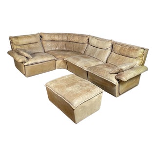 Mid-Century Sand Corner Sofa For Sale