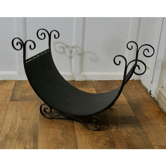 Wrought Iron Log Carrier, 1960s For Sale - Image 6 of 7