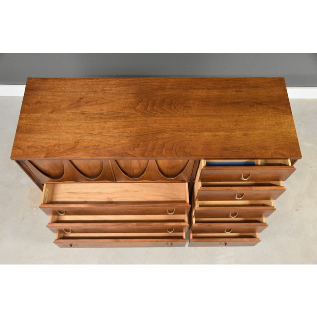 Refinished Broyhill Brasilia Magna Walnut Dresser Mid Century Modern For Sale In Boston - Image 6 of 12