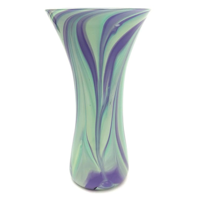 Glass Opaque Art Glass Vase Handblown by Glass Artist Michael Egan, 2004 For Sale - Image 7 of 10