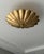 Art Deco Brass Flush Mount Ceiling Light | Scalloped Flower Fixture, Brushed Brass For Sale - Image 4 of 6