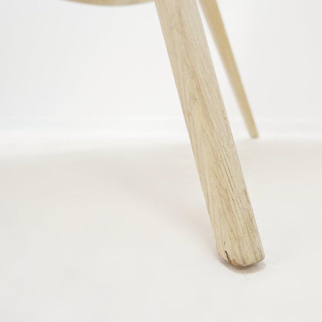 Round Tripod White-Washed Wood Floor Mirror For Sale - Image 11 of 12