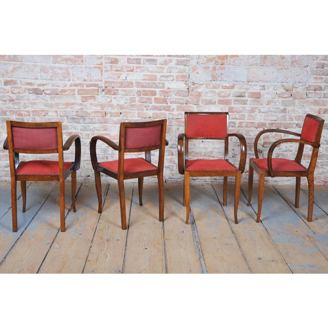 Art Deco Beech Chairs by Jules Leleu, France, 1930s, Set of 4 For Sale - Image 6 of 13
