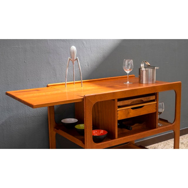 Rolling Bar Cart from Salin Furniture, Nyborg, Denmark, 1960s For Sale - Image 9 of 18