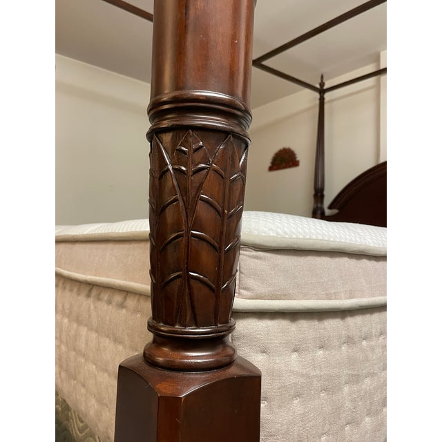 Bombay Company Mahogany Four Poster Bed With Canopy For Sale - Image 9 of 10