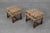 Rustic Early 20th Century French Wood & Fabric Ottomans, 1890s, Set of 2 For Sale - Image 3 of 11