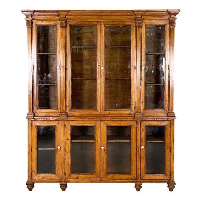 Italian Mid-19th Century Style Sideboard in Wood and Glass, 1930s For Sale