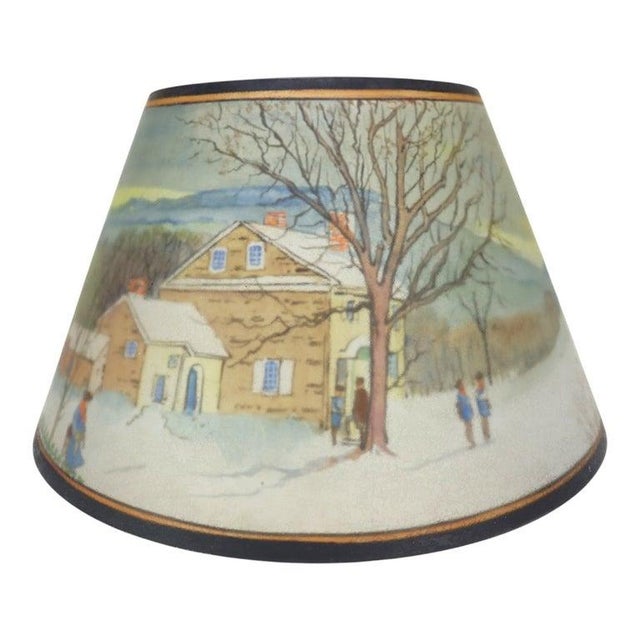 Antique Pairpoint Reverse Painted Table Lamp With Metal Chipped Ice Base C1920 For Sale - Image 17 of 18