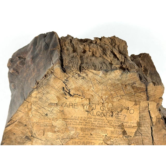 Rare 19th-Century Folk Art Abraham Lincoln Portrait on Old-Growth Wood Slab With Klondike Gold Rush Ephemera For Sale - Image 9 of 18