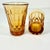 Vintage Indiana Glass Co Art Deco Boho Chic Hollywood Regency Depression Era Amber Tumblers - Set of 8 For Sale - Image 9 of 11