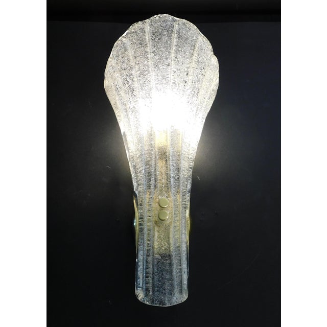 Glass 20th Century Graniglia Trumpet Sconces by Murano Due, a Pair For Sale - Image 7 of 8