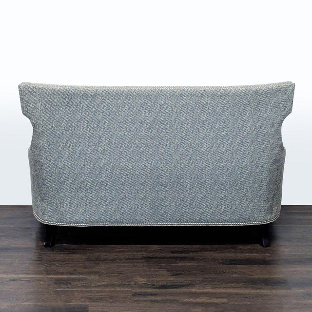 2010s Thomasville Modern Grey Upholstered Loveseat With Nailhead Trim For Sale - Image 5 of 10