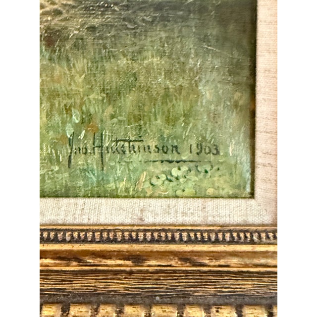 John Hutchinson Antique British Oil Paintings Framed Pair For Sale - Image 10 of 12