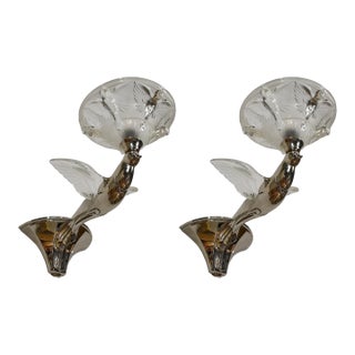 French Art Deco Wall Sconces by Boris Lacroix 1930s France - A Pair For Sale