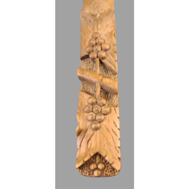 Folk Art Antique Hand Carved Wood German Folk Art Letter Opener For Sale - Image 3 of 8