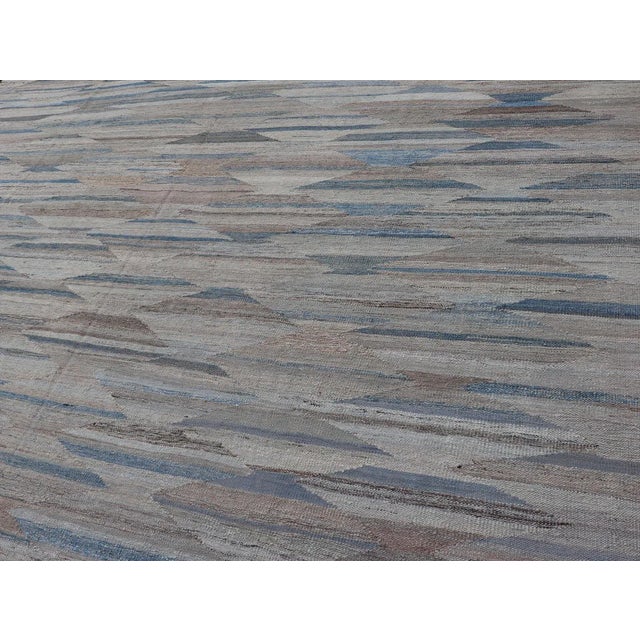 Hand Woven Diamond Modern Kilim Geometric by Keivan Woven Arts 8'10 X 11'10 For Sale In Atlanta - Image 6 of 13