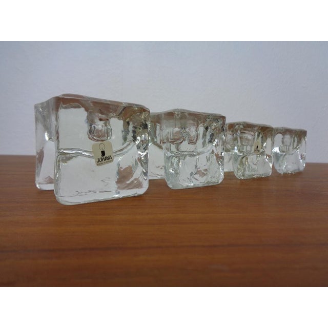Finnish Ice Glass Candlesticks by Timo Sarpaneva for Juhava, 1970s, Set of 4 For Sale - Image 18 of 18