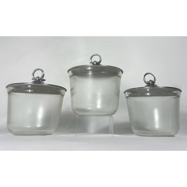 Silver Mid 20th Century Belgian Buenilum Triple Electric Buffet Warming Server With Frosted Glass Inserts For Sale - Image 8 of 11