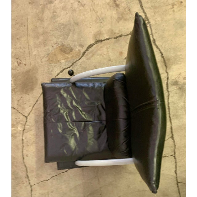 Animal Skin Leather BMP 418 Swivel Chair Attributed to Rolf Benz, 1980s For Sale - Image 7 of 8