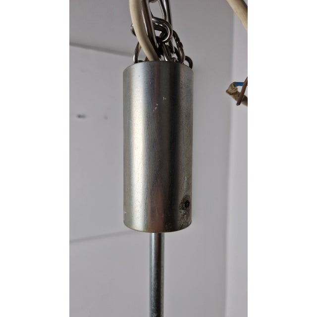 Metal Vintage Blue Glass Pendant Light by Flavio Poli for Seguso For Sale - Image 7 of 8