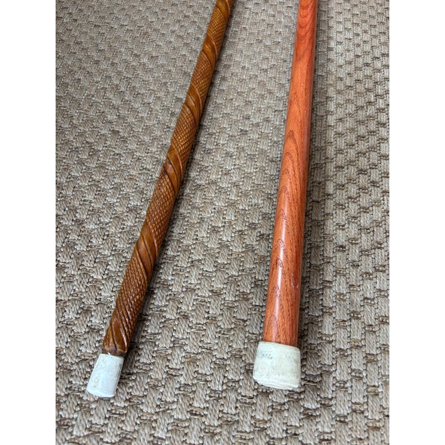 Mid 20th Century Unique Vintage Pair of Estate Walking Canes For Sale - Image 5 of 6