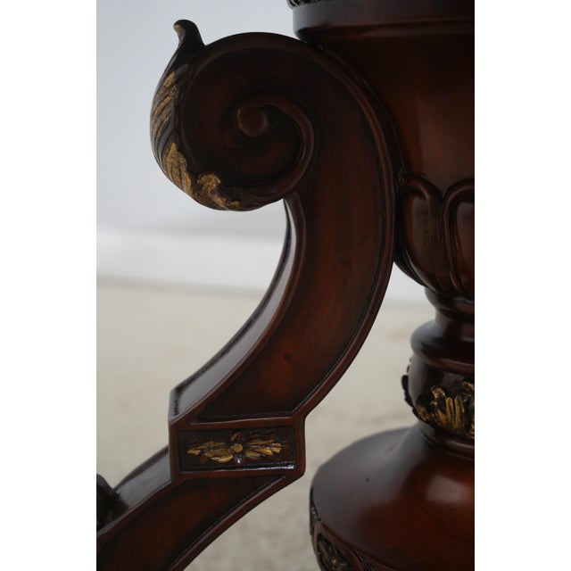 Brown Maitland Smith Round Inlaid Mahogany Center Table For Sale - Image 8 of 15