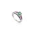 Modern Unique Design Emerald Ruby Diamond Statement Ring Crafted in 925 Silver - Size 8.5 For Sale - Image 3 of 11